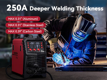 ARCCAPTAIN MIG250 Welder & Auto-Darkening Welding Helmet: A Powerful Combo for Every Welder
