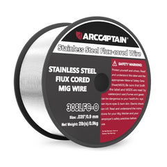 ARCCAPTAIN E308LFC-O Flux Cored Wire 2 Lbs Stainless Steel Mig Welding Wire