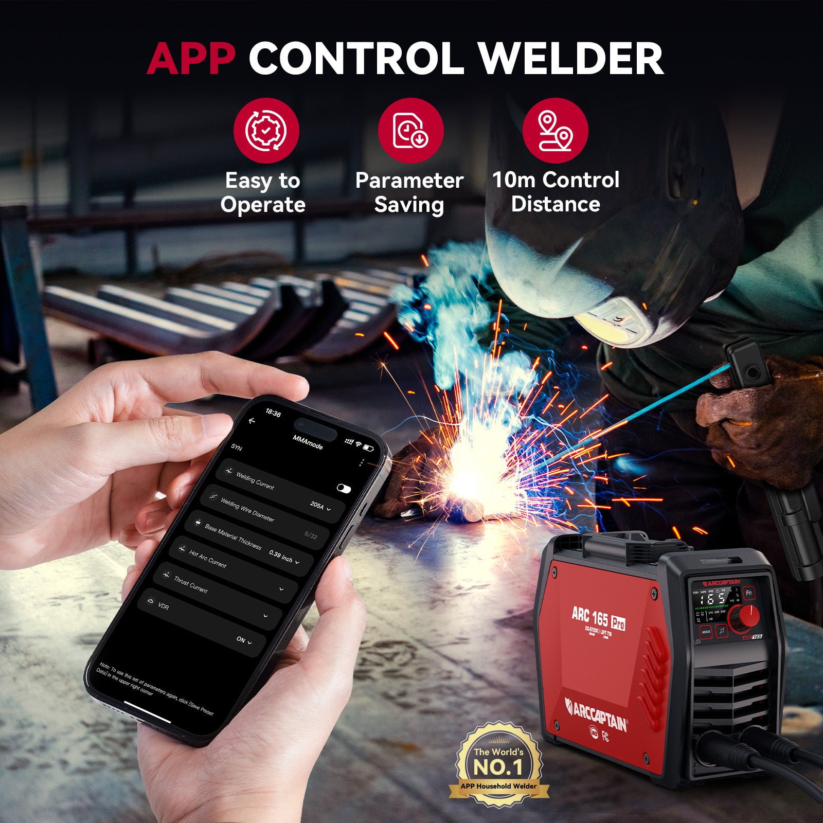 ARC165 PRO Advanced SYN Stick and Lift TIG Welder
