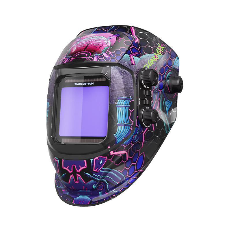 cyber motorcycle helmet True Color Solar Power Welding Hood Cyber Neuron Welding Helmet