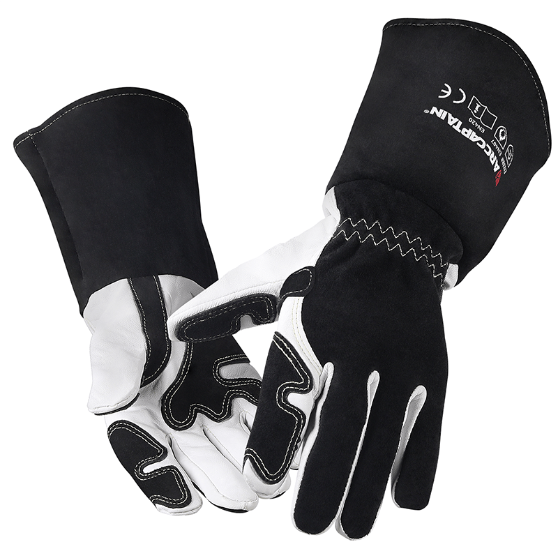 14 Inch Goatskin Tig Welding Gloves, Professional Protective Gloves fo