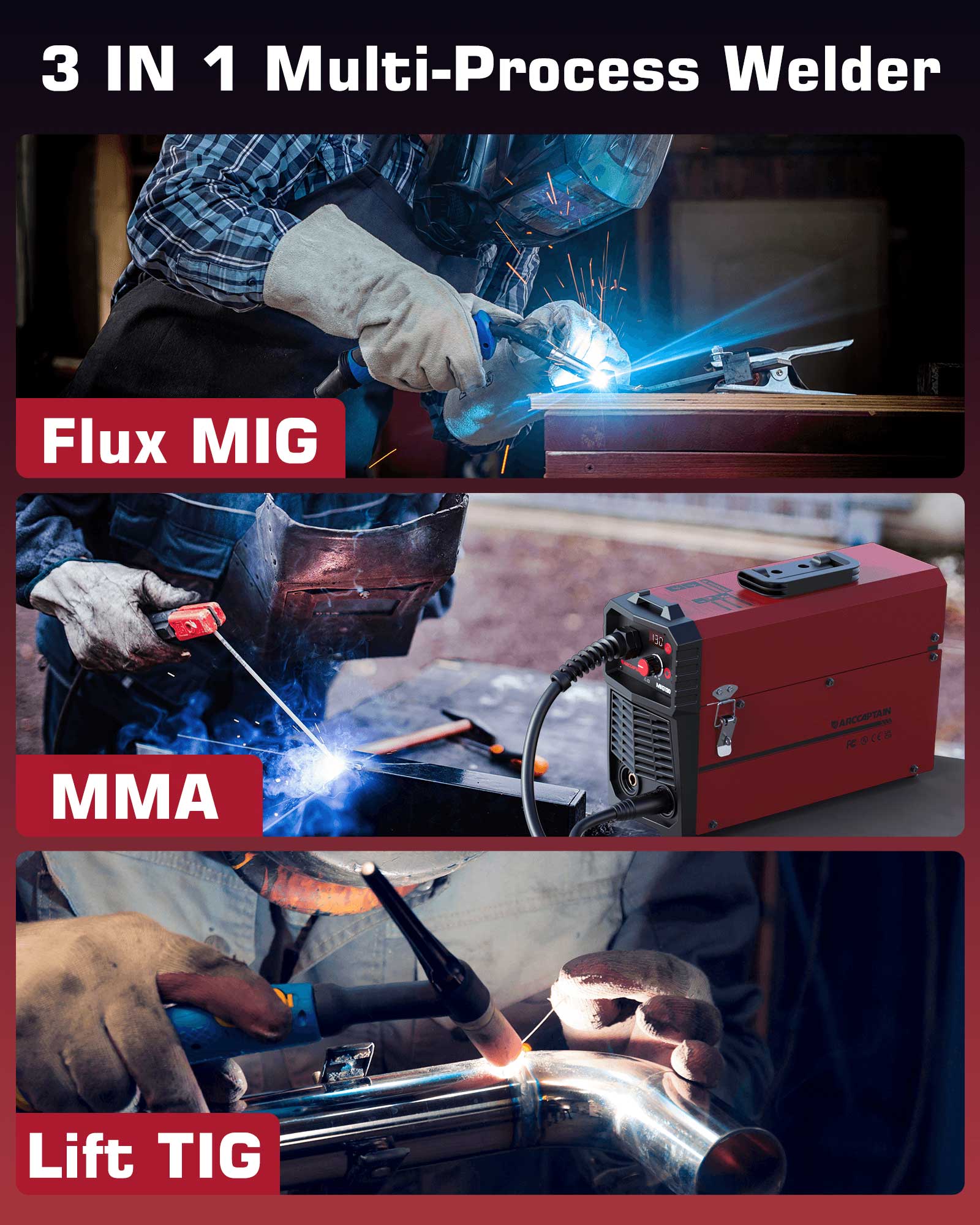 No Gas Flux Core Mig Welder MIG130