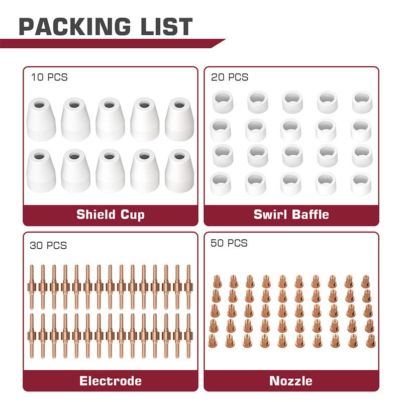 PT31 Plasma Cutter Consumables Kits 110 Pcs
