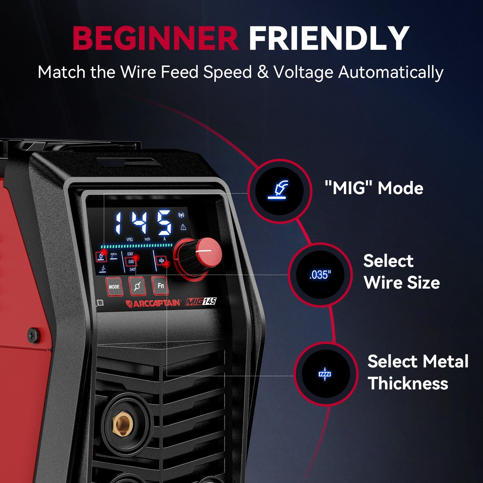 MIG145 Pro Portable 3 in 1 Flux Core Welder