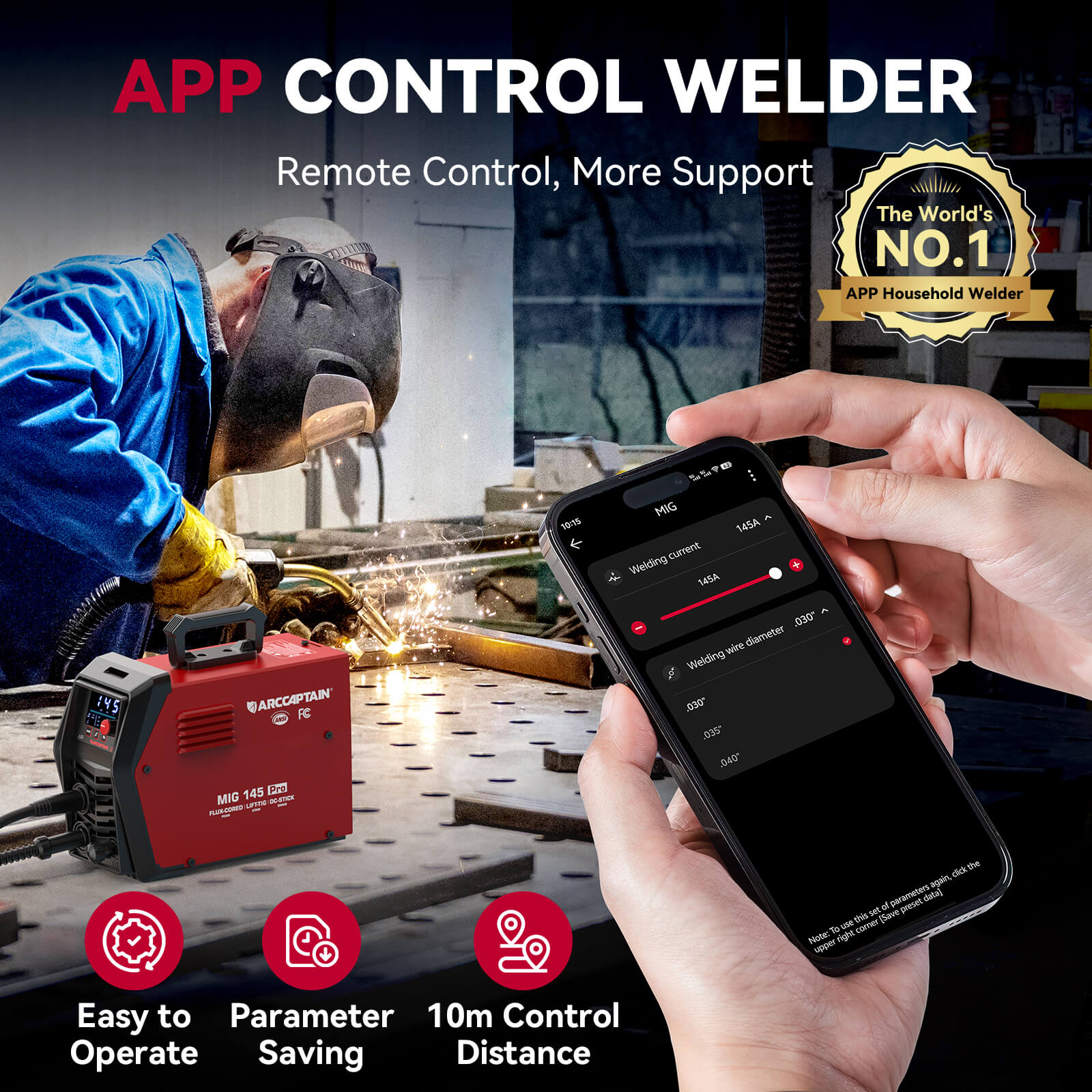 MIG145 Pro Portable 3 in 1 Flux Core Welder