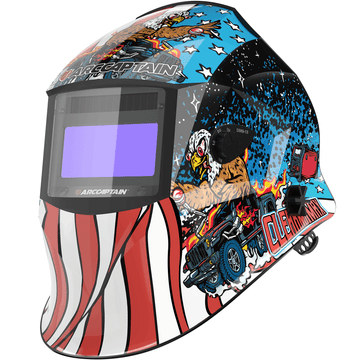 Auto Darkening Welding Helmet American Eagle 3.86"×1.69" True Color Viewing Screen