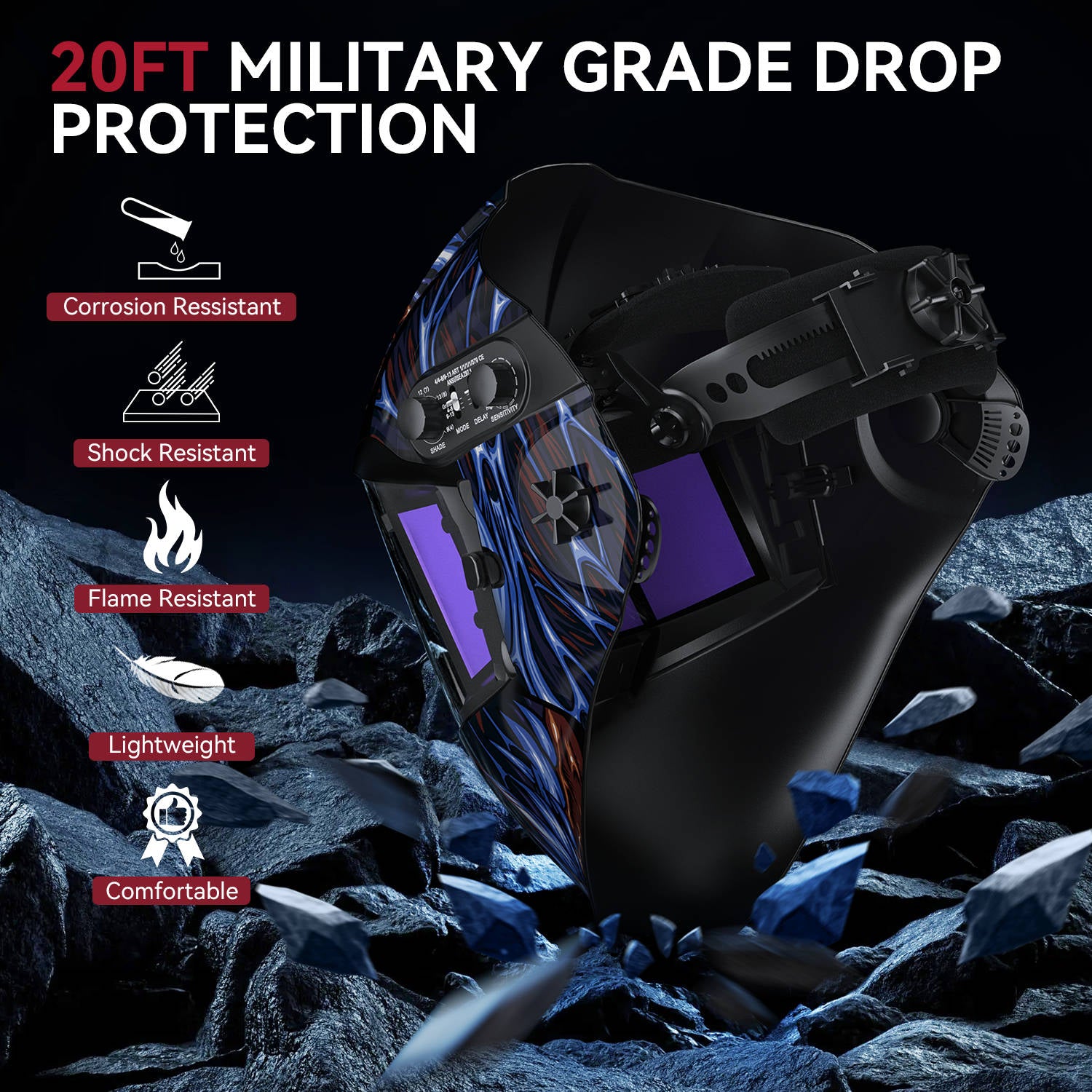 Super Large Viewing Welding Helmet with Side View HSH-C90