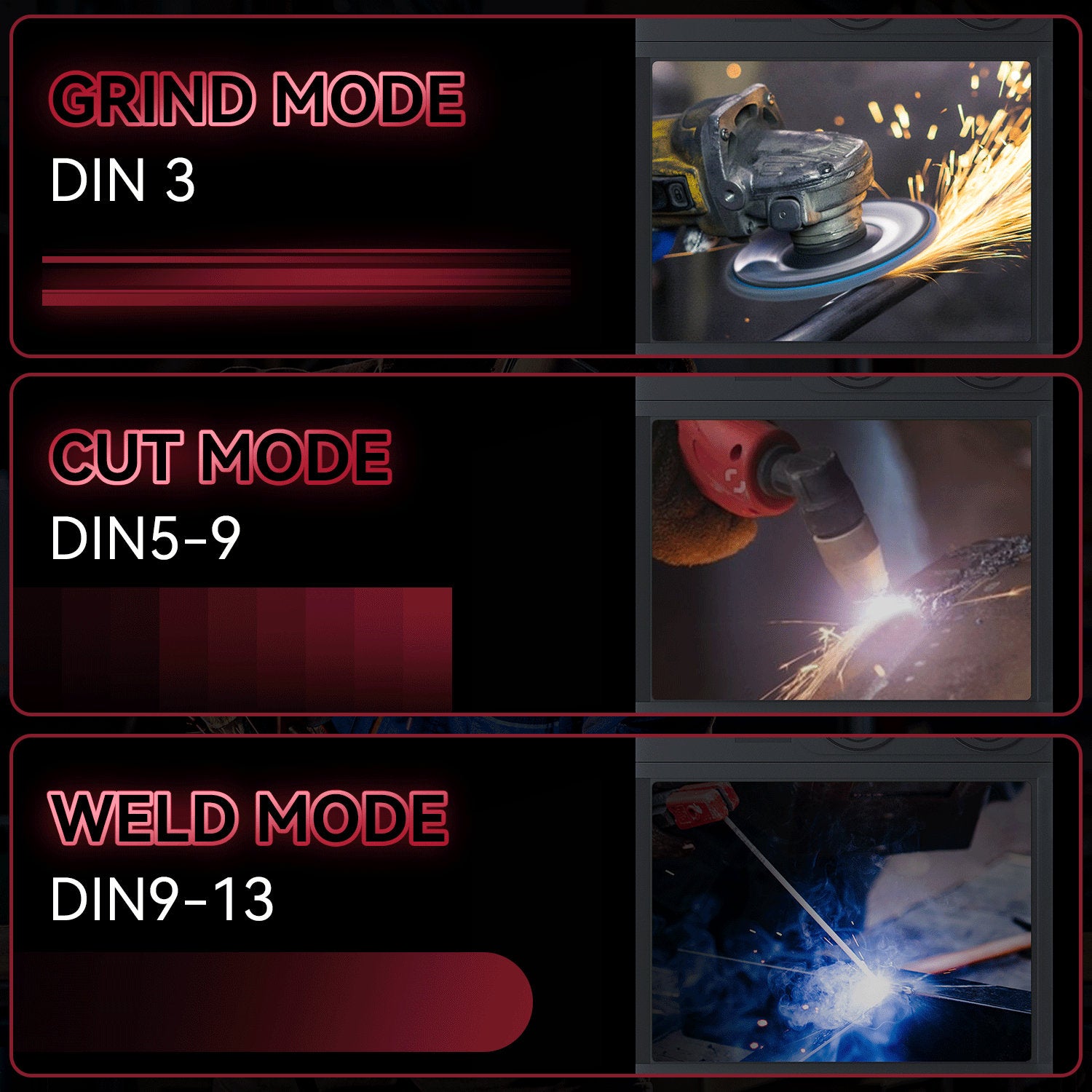 Super Large Viewing Welding Helmet with Side View HSH-C90