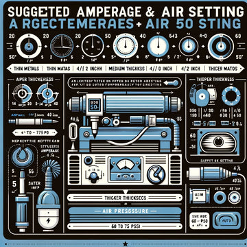 Suggested Amperage & Air Setting For Plasma Cutter CUT50