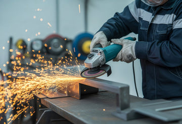 using an angle grinder to cut steel