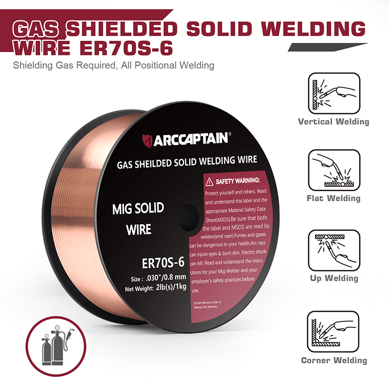  2 Lbs ER70S-6 Gas Solid  MIG Welding Wire