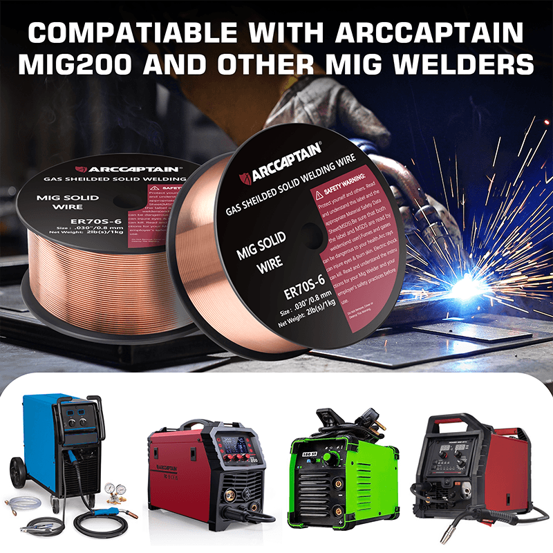 Arccaptain  2 Lbs ER70S-6 MIG Welding Wire Gas Solid Wire