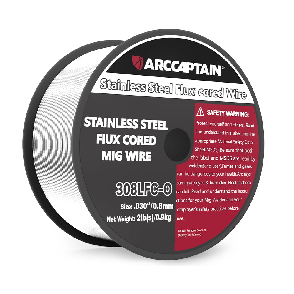 ARCCAPTAIN E308LFC-O Flux Cored Wire 2 Lbs Stainless Steel Mig Welding