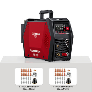 Arccaptain CUT55 MP Plasma Cutter with 46-Piece IPT60 Consumables