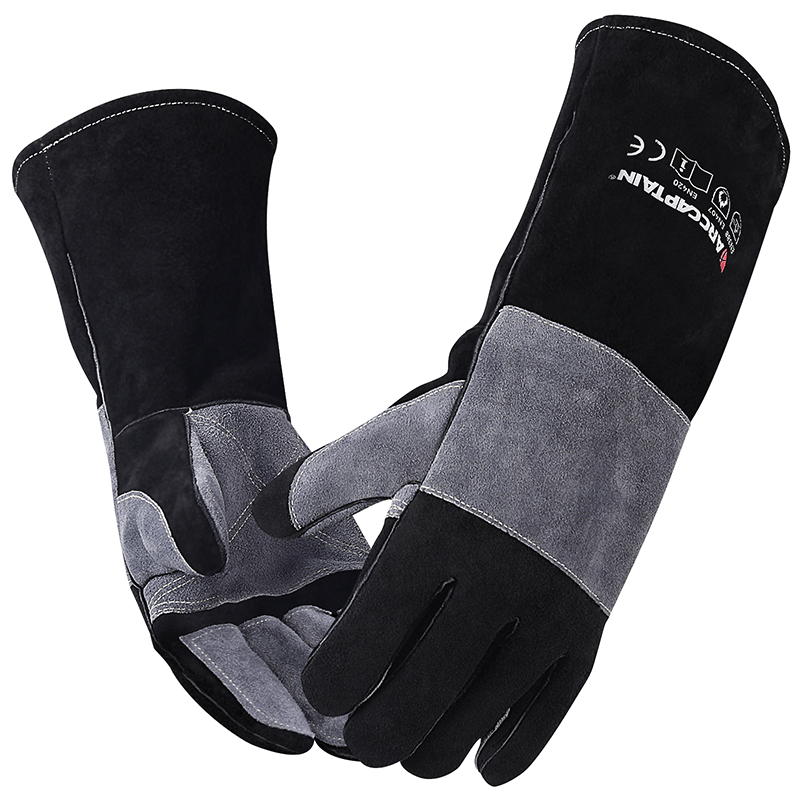 ARCCAPTAIN Welding Gloves 16 inches Gloves with Fireproof Stitching for Stick, Mig, Forge, BBQ, Grill, Fireplace, Baking, Stove Working Protection