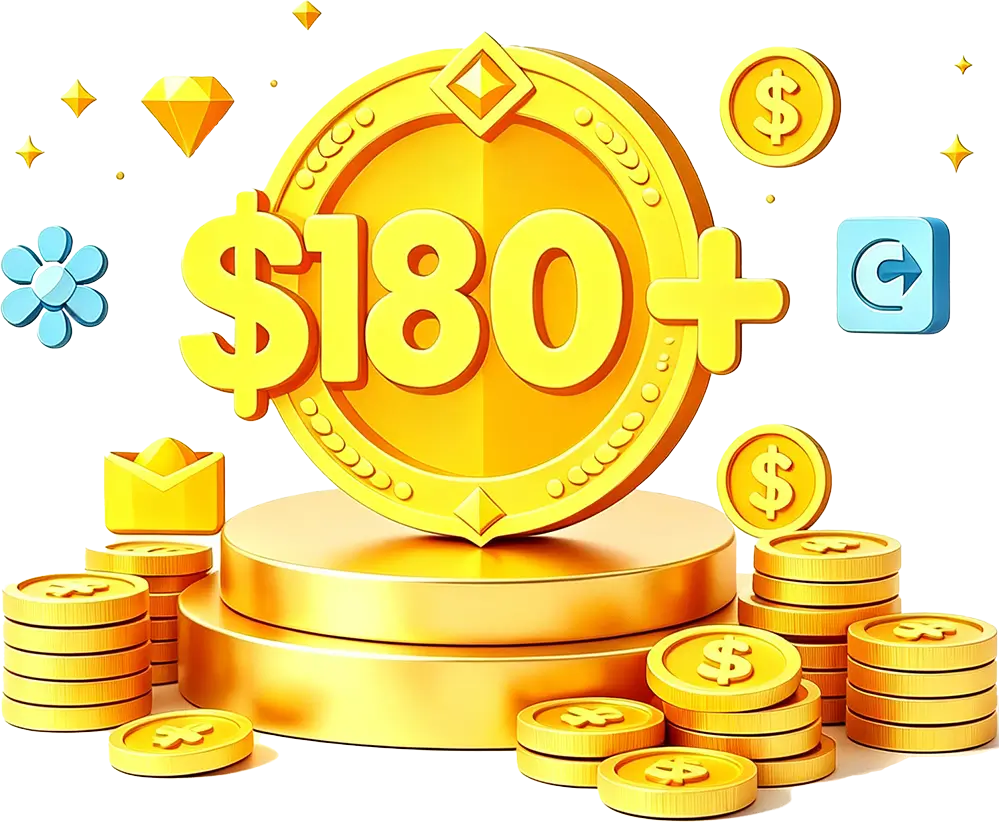 $180+