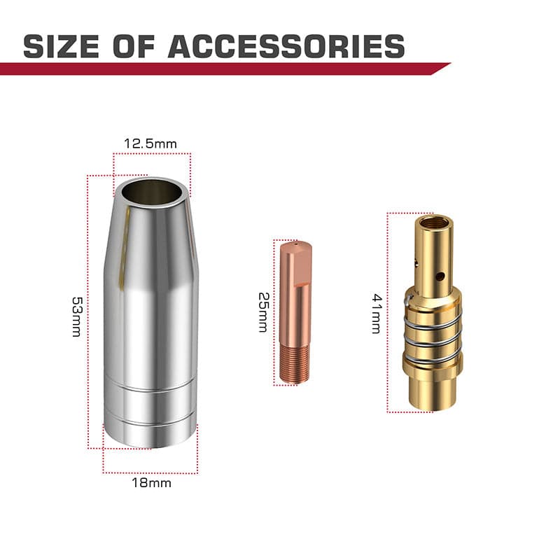 Arccaptain MB15 MIG Torch Replacement Parts For MIG200/MIG130