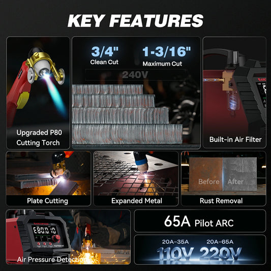 Arccaptain CUT65 HF 65A Heavy-Duty Plasma Cutter