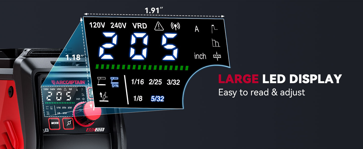 Arccaptain iControl ARC205 Pro Dual Voltage SYN Stick Welder