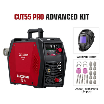 ARCCAPTAIN CUT55 Pro 55A Plasma Cutter Advanced Kit with Helmet & 24 AG60 Parts
