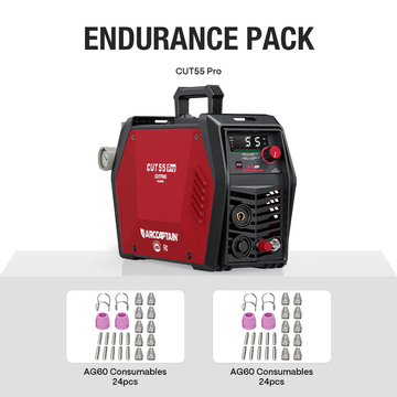 ARCCAPTAIN CUT55 Pro 55A Plasma Cutter Endurance Pack with 48 AG60 Consumables