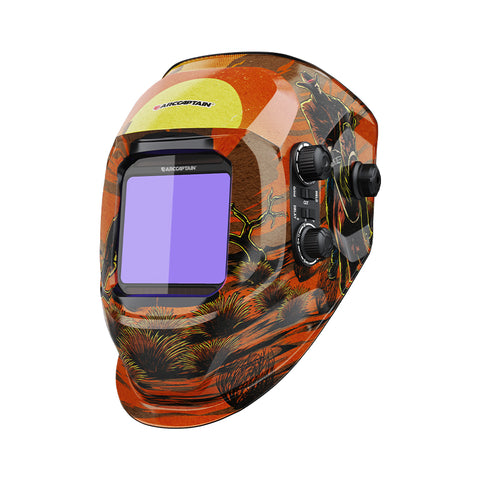 Casco de soldadura con oscurecimiento automático de visión grande 3,94" casco de soldadura de color verdadero X3.66"