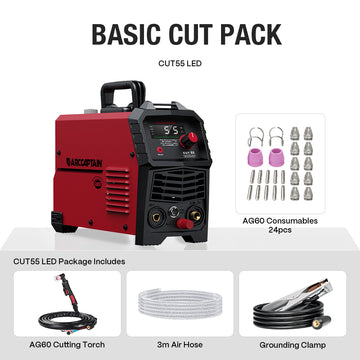 Arccaptain CUT55 Dual-Voltage HF Pilot Arc Plasma Cutter Basic CUT Pack