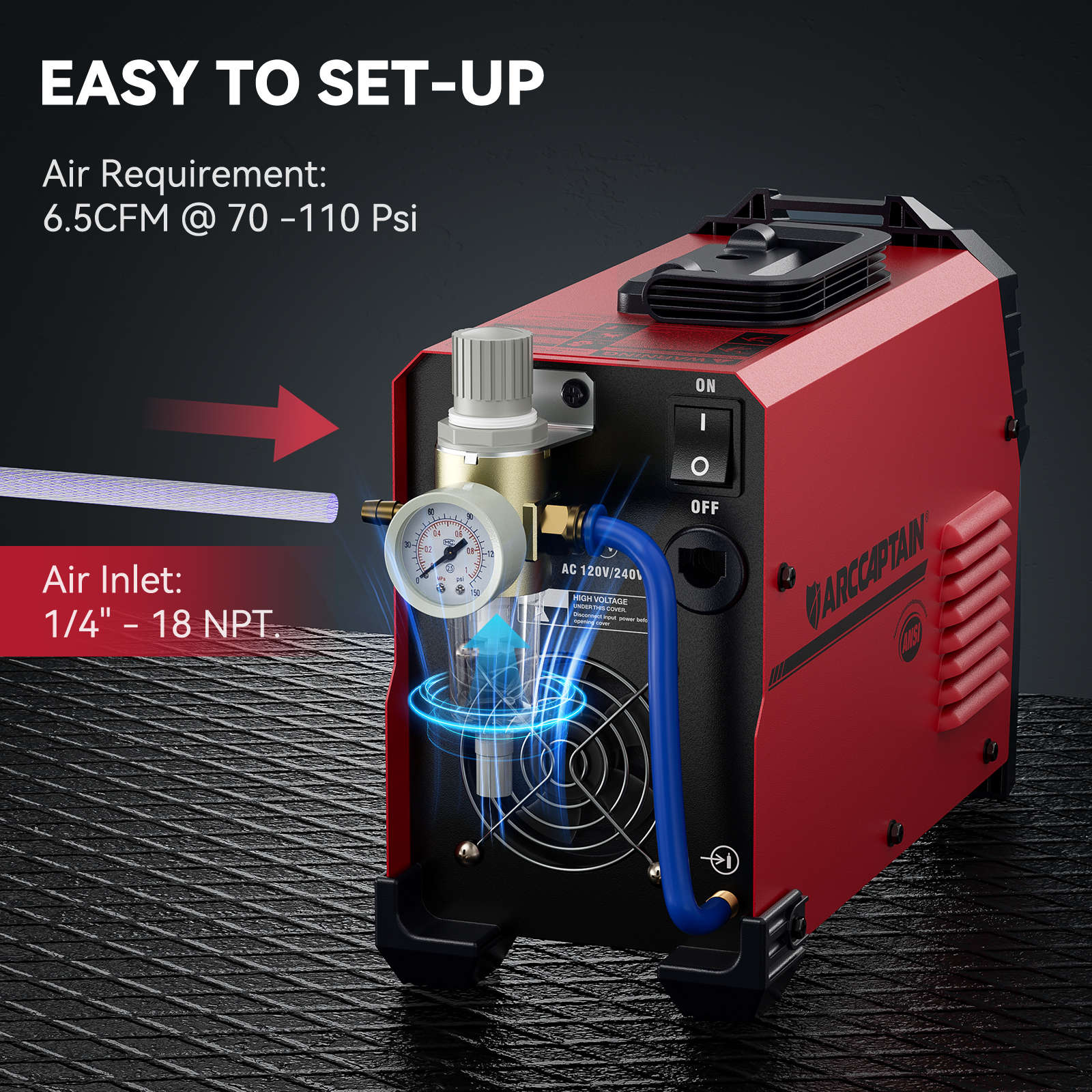 CUT55 Non-Touch Pilot Arc Plasma Cutter LED Display