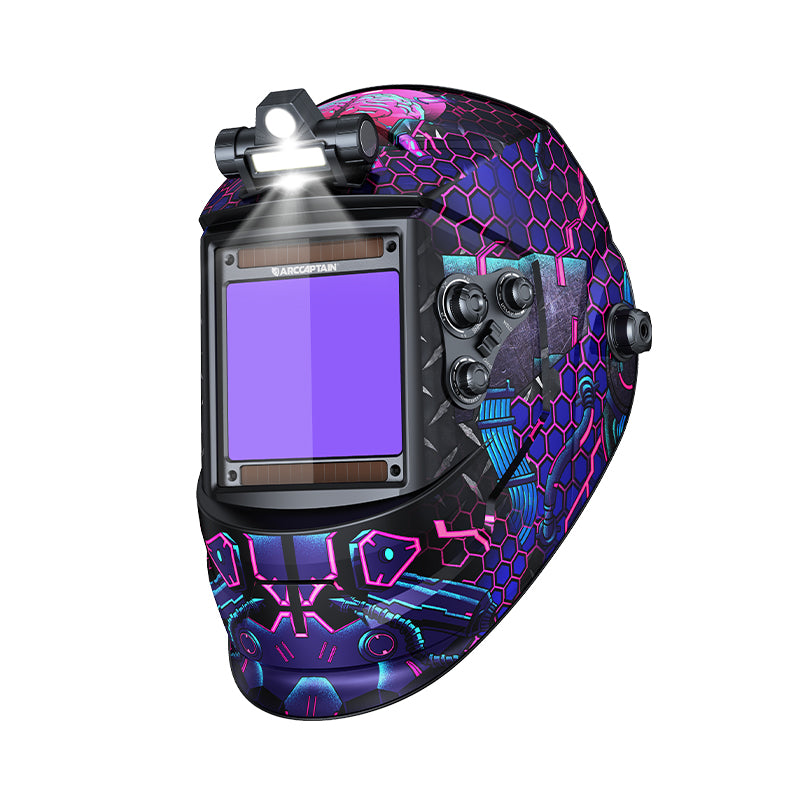 Large View Welder Helmet with Light Cyber Neuron CozyCraft X200