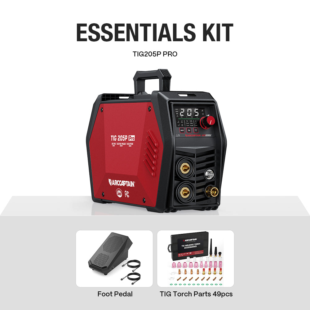 Arccaptain DC TIG205P Pro 5-in-1 App-Controlled Pulse TIG Welder