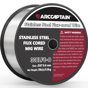 ARCCAPTAIN E308LFC-O Flux Cored Wire 2 Lbs Stainless Steel Mig Welding Wire