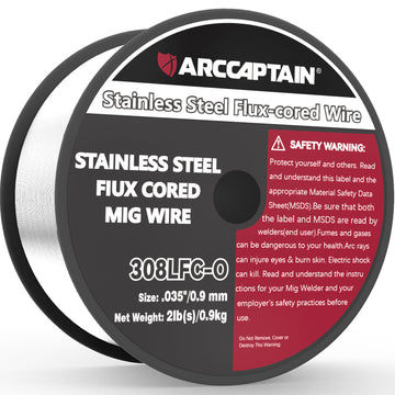 ARCCAPTAIN E308LFC-O Flux Cored Wire 2 Lbs Stainless Steel Mig Welding Wire