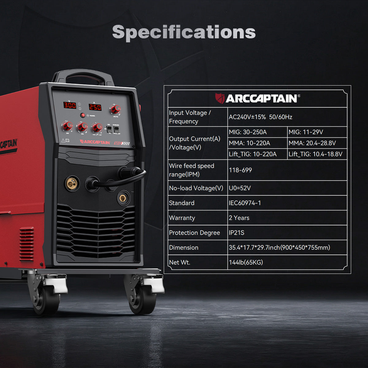 Arccaptain Multi-Process Inverter Welder Heavy Duty 240V