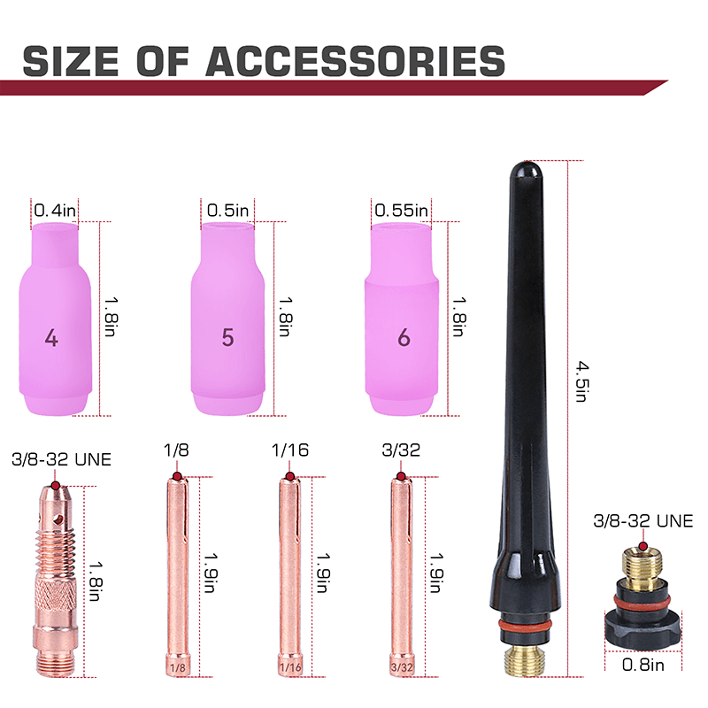 High Frequency Air Cooled TIG Torch parts