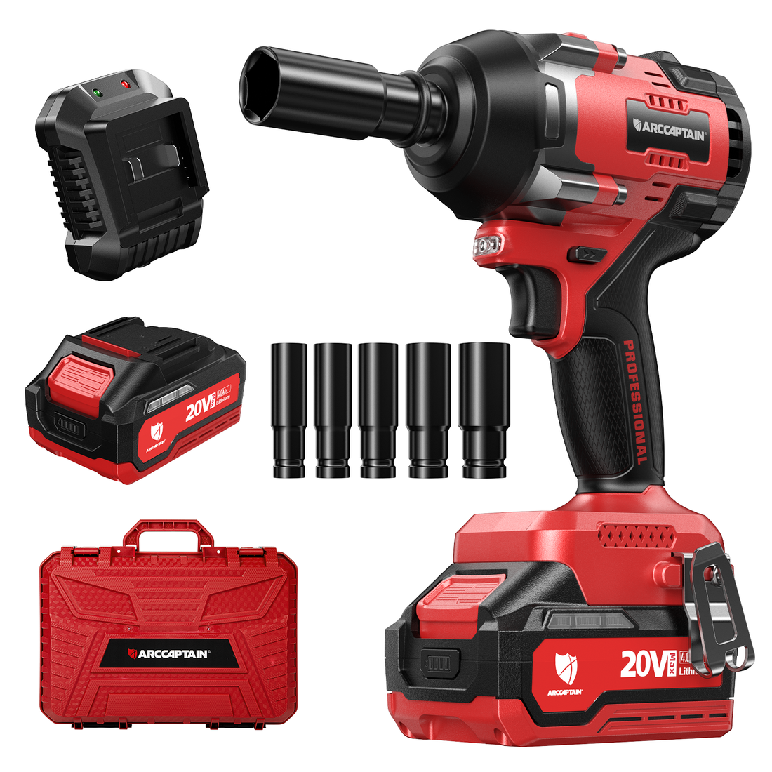 Arccaptain 20V Cordless Brushless Impact Wrench