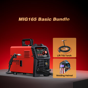 ARCCAPTAIN MIG165 165A Dual Voltage Welder Basic Bundle with TIG Torch & Helmet
