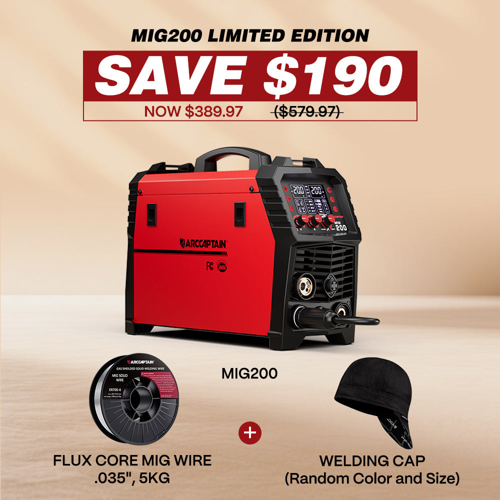 Arccaptain MIG200 Multi Process MIG Welder Novice/Professional Friendly Welder