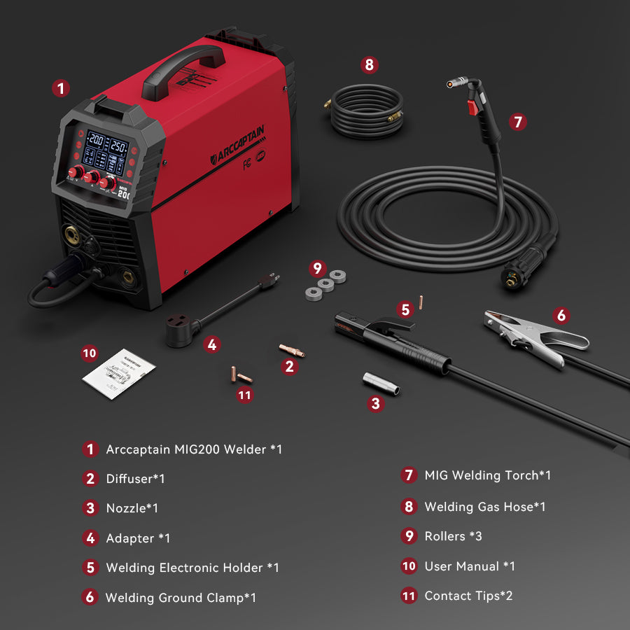 Arccaptain MIG200 Multi Process MIG Welder Novice/Professional Friendly Welder