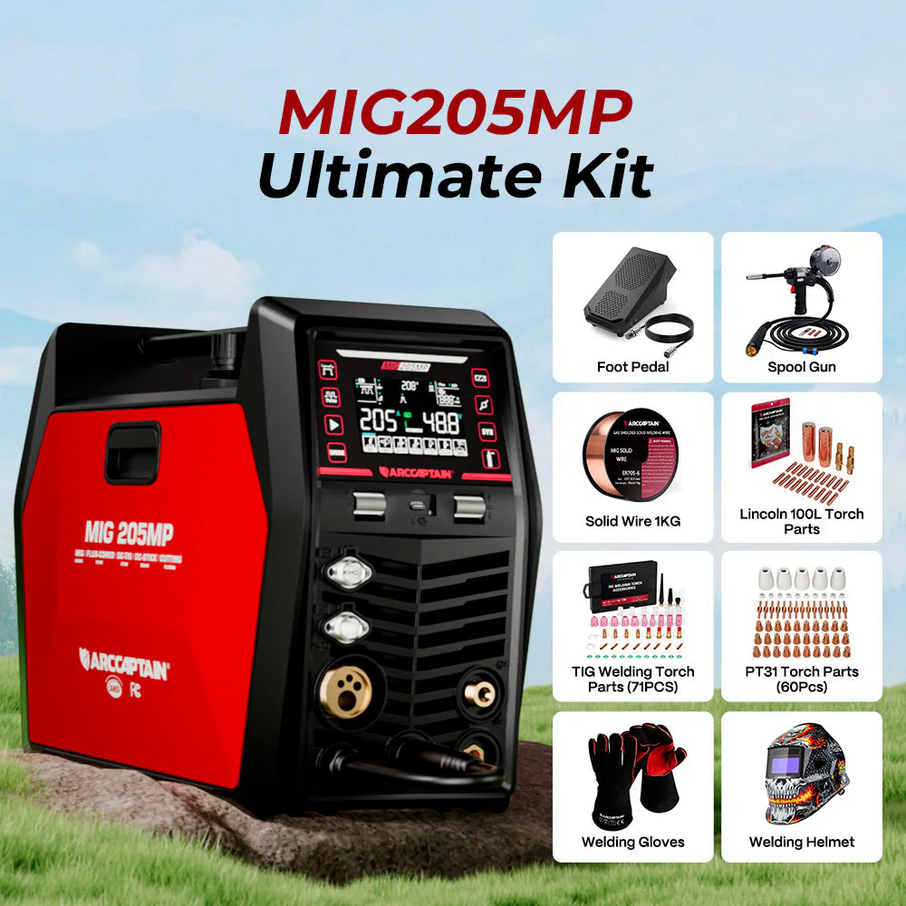 Arccaptain MIG205MP All-in-One Pulse MIG Welder and Cutter Combo