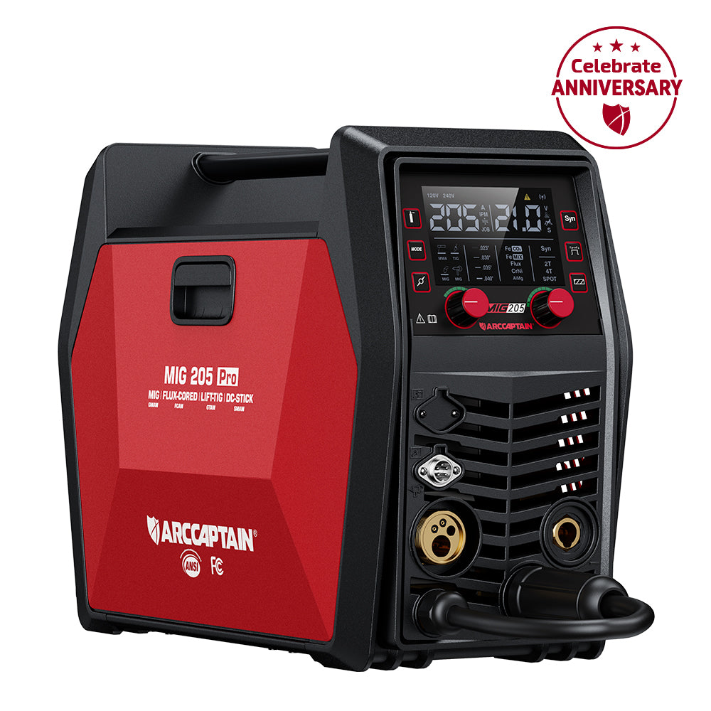 Arccaptain MIG205 Pro Gas MIG Welder Stainless Steel Multi Process Machine