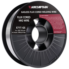 ARCCAPTAIN E71T-GS 10LB Gasless Flux Core Wire, Self-Shielded, All Positions