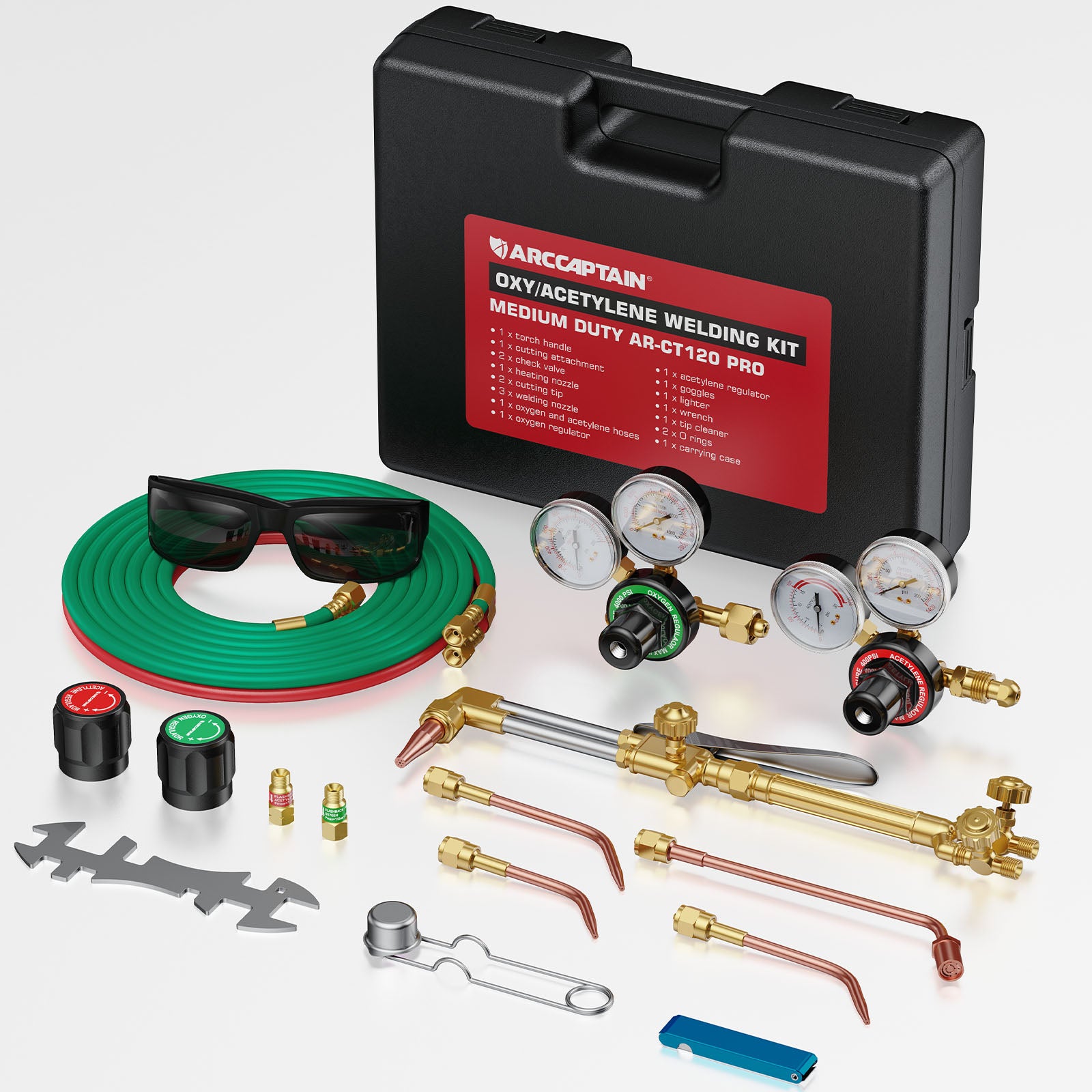 Oxygen Acetylene Cutting Welding Torch Kit with Hose AR-CT120Pro