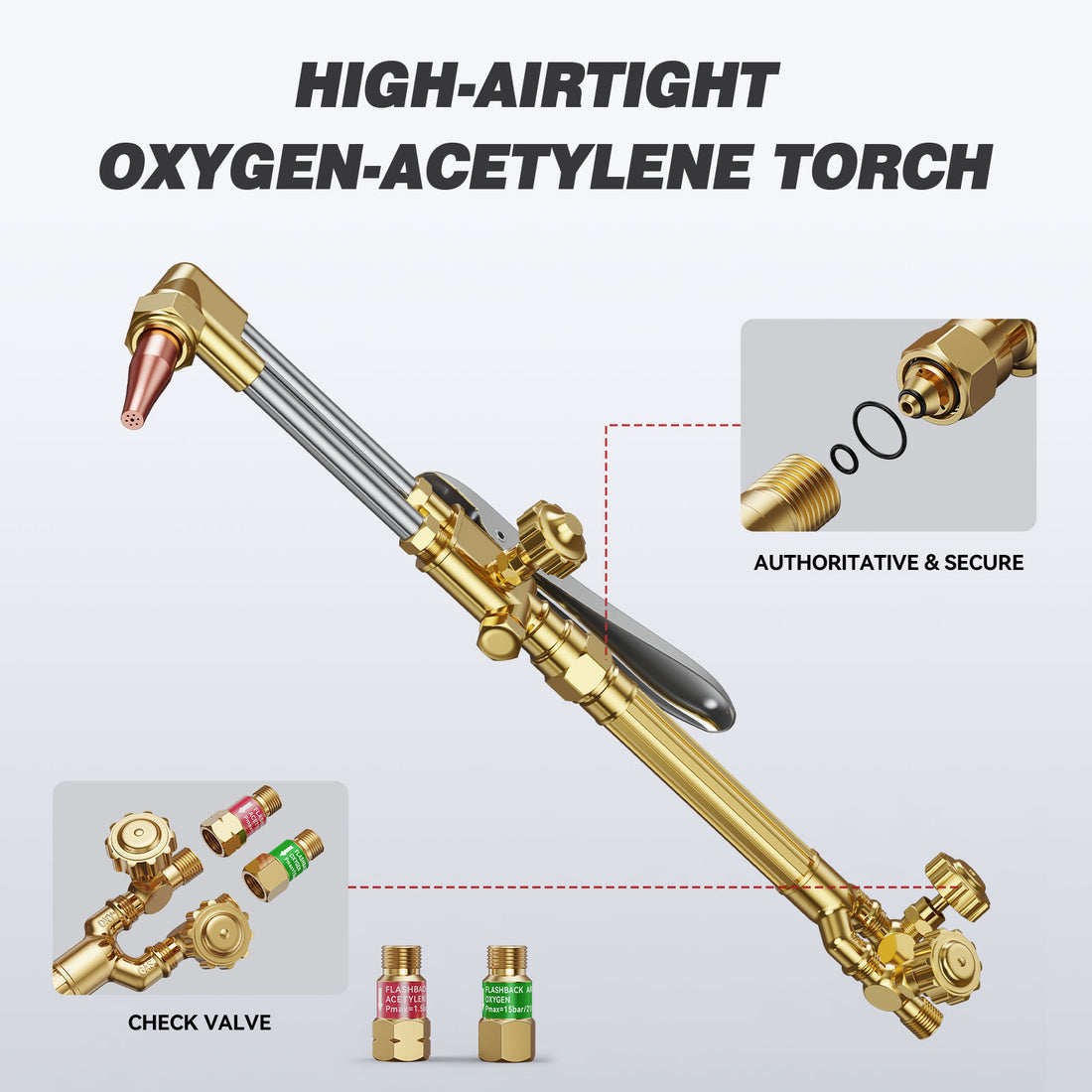 Arccaptain Oxy Acetylene Cutting Welding Torch Kit with Hose AR-CT120Pro