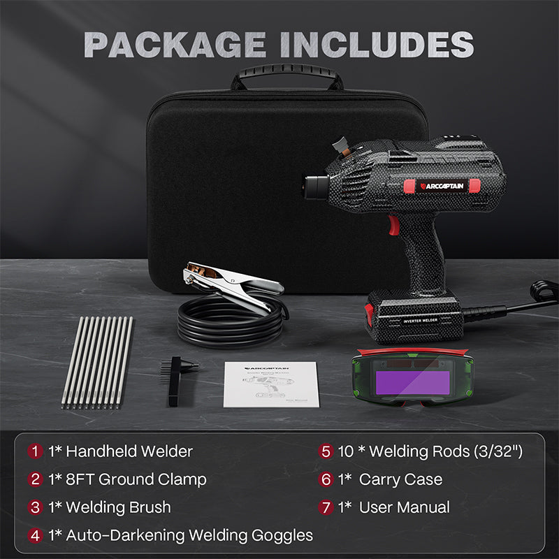Handheld ARC Welder Machine - 110V IGBT Inverter 20-120A Portable Welding Gun