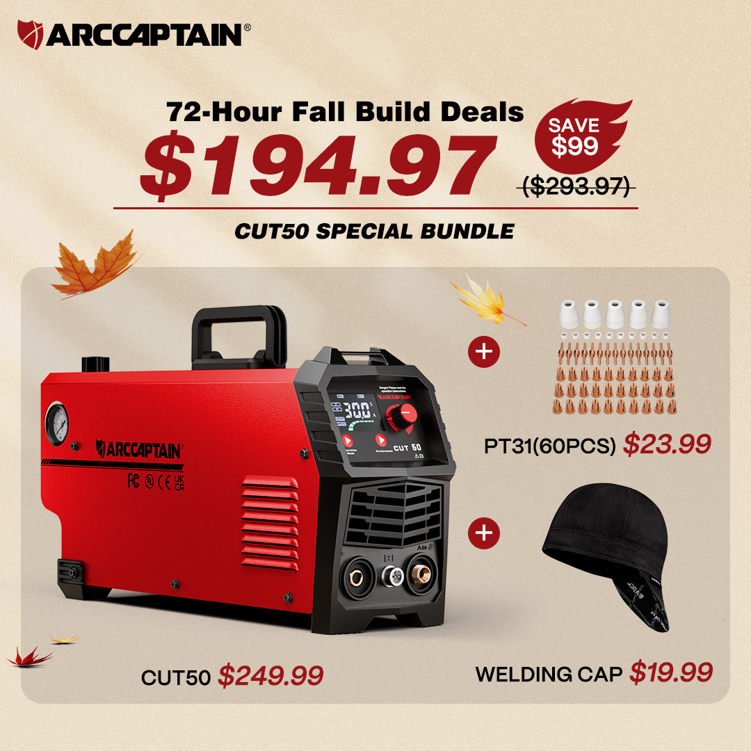 Arccaptain Plasma Cutter CUT50 Dual Voltage Portable HF Start Cutter