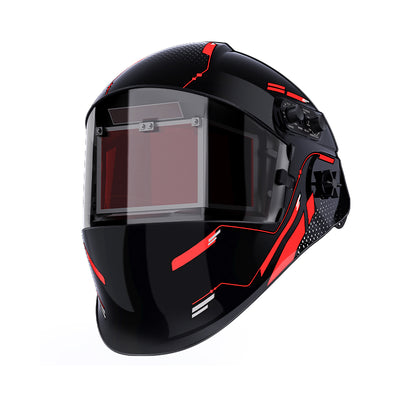 auto darkening motorcycle helmet Solar Powered Welding With Wide Shade 9 13 For TIG MIG ARC Welding Hood Adjustable Sensitivity And Delay Comfortable Fit Features DIN16 UV/IR protection K-T Industries Spider Auto Darkening