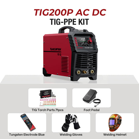 Arccaptain AC DC TIG200P Multi Process Pulse TIG Aluminum Welder
