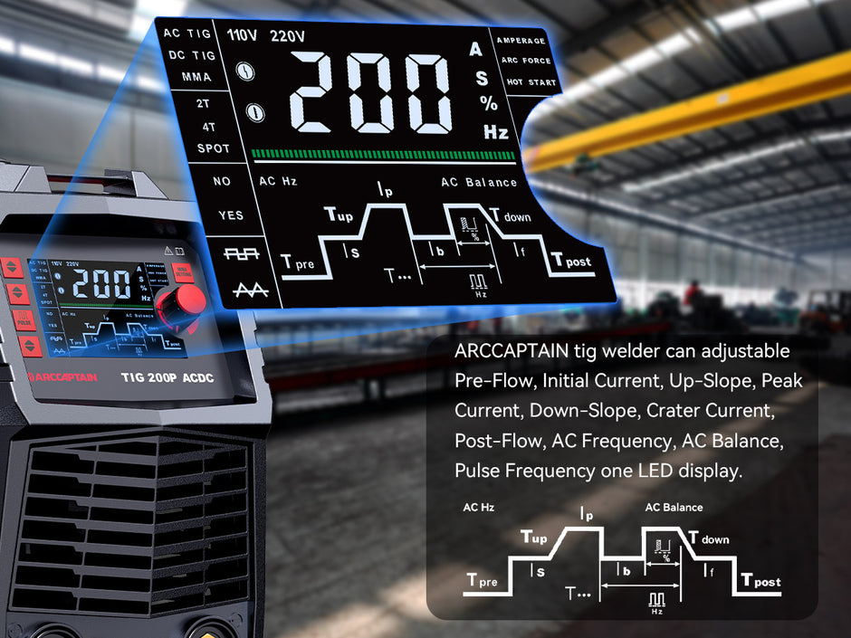 TIG200P AC/DC large LED display