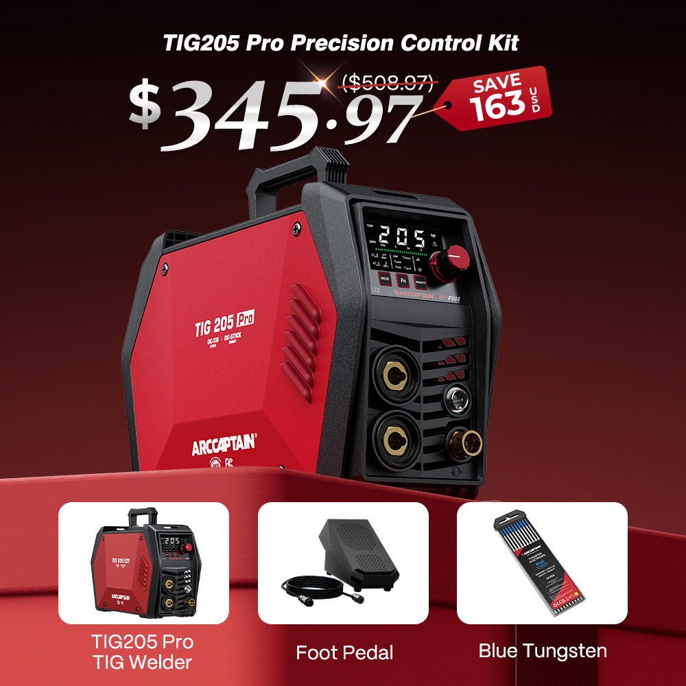 ARCCAPTAIN TIG205 Pro DC TIG Spot Cold Welder with Stick feature