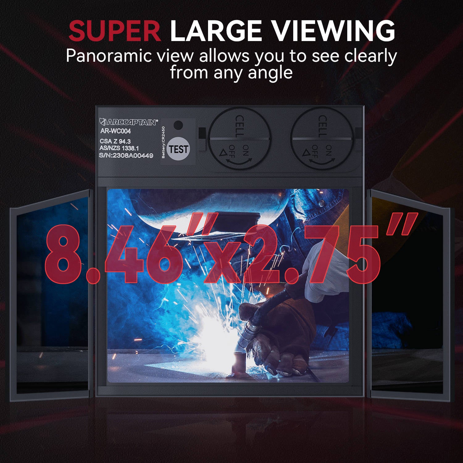 Super Large Viewing Welding Helmet with Side View HSH-C90